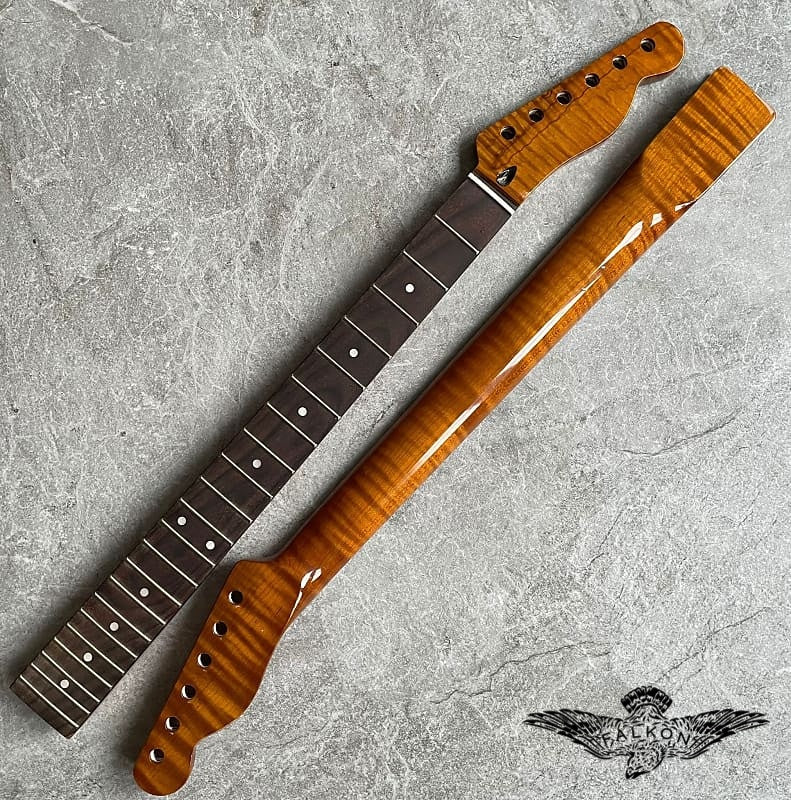 Tele Electric Guitar Neck Lion Flame Rosewood 22 Fretboard