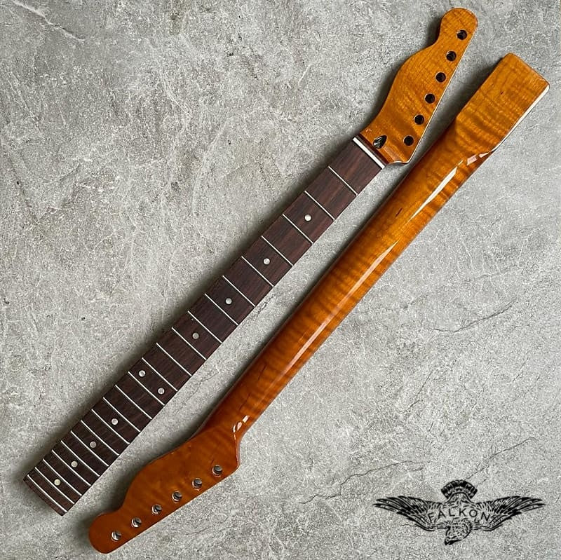 Tele Electric Guitar Neck Lion Flame Rosewood 22 Fretboard! Left Hand