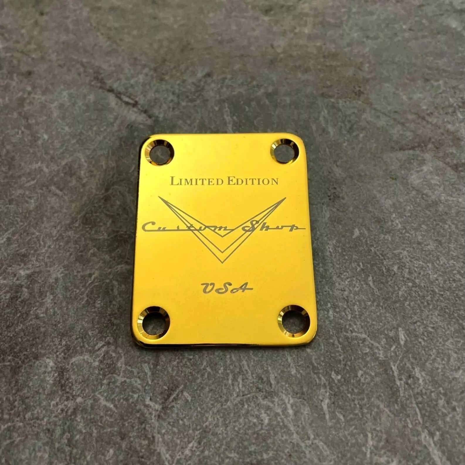 Custom Fender Neck Plate | Fender Gold Neck Plate | Falkonguitars