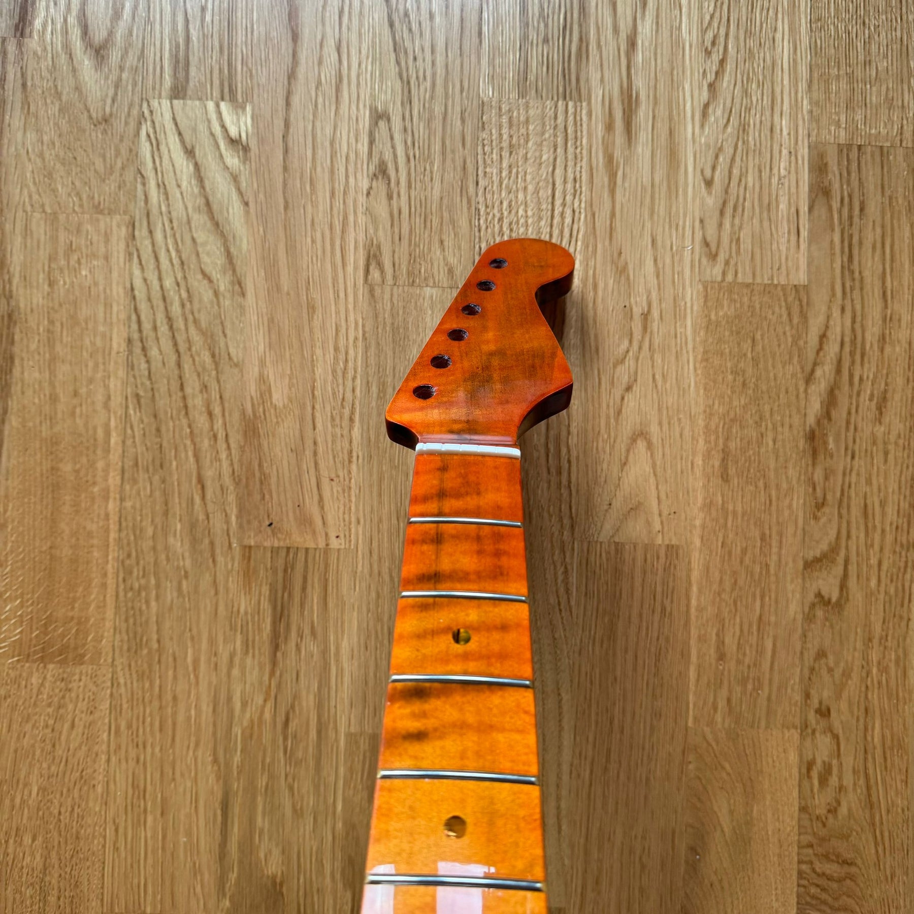 Maple Tiger Flame 21-Fret ST Guitar Neck – A Rare Find B-Stock