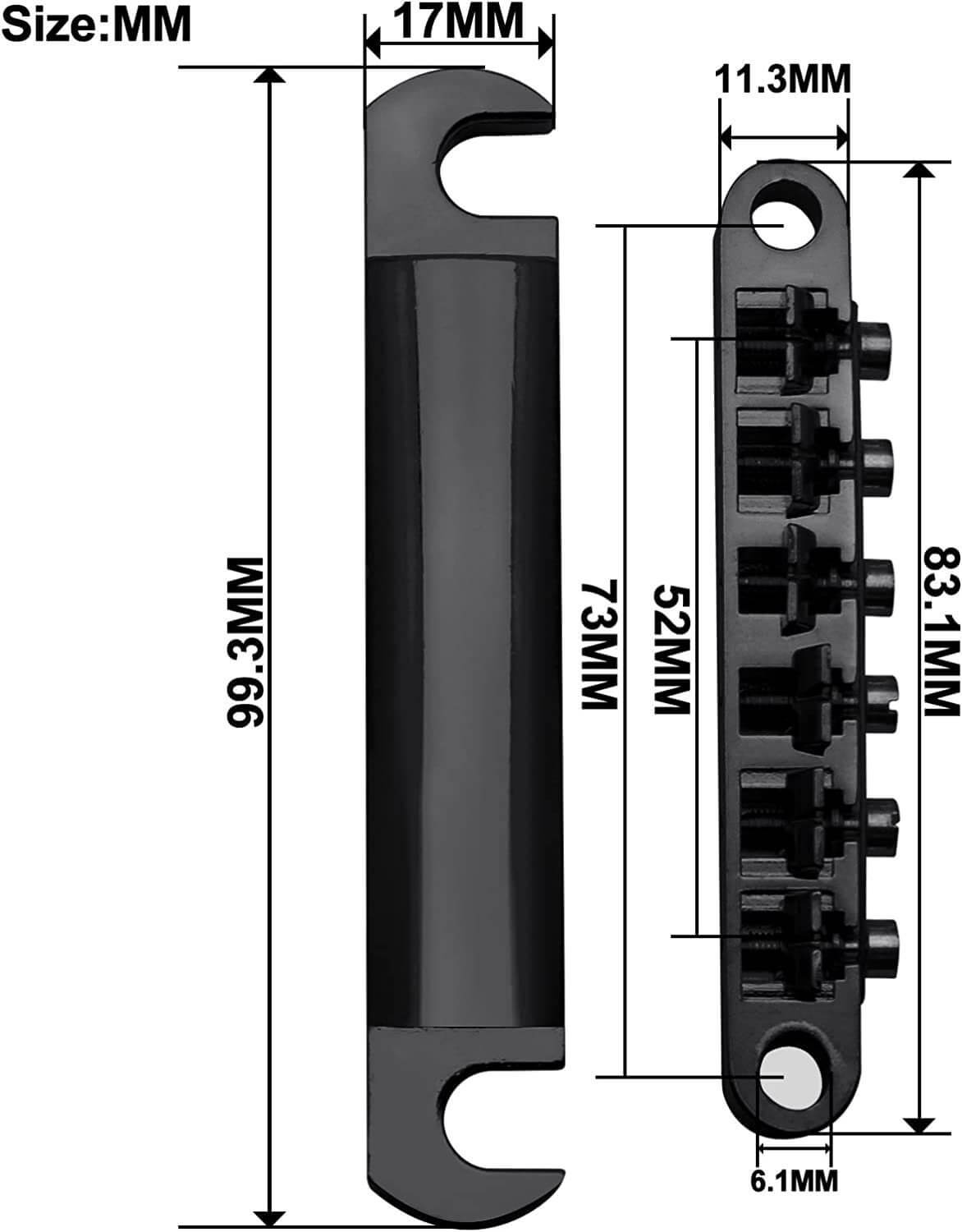 Black Tune-O-Matic Bridge