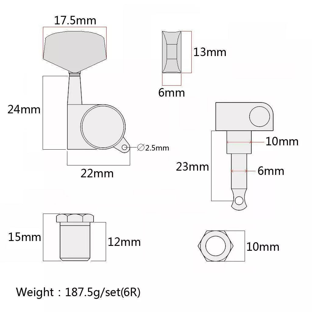 6R Inline Tuning Machine Heads