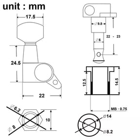 6 Inline Locking Tuners 