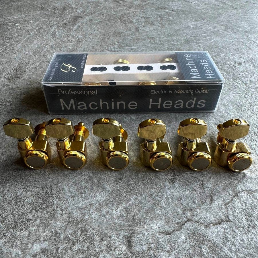 F Professional No-Screw Locking Guitar Machine Heads Tuners Set - Gold