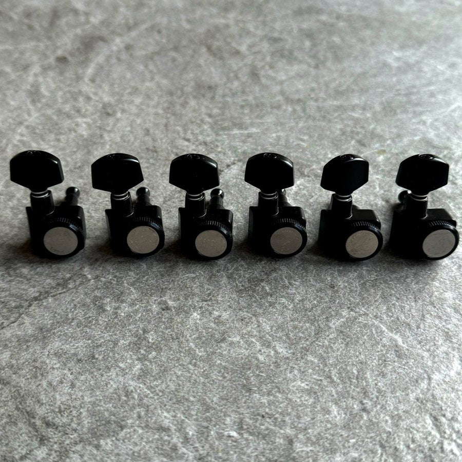 F Professional No-Screw Locking Guitar Machine Heads Tuners Set - black