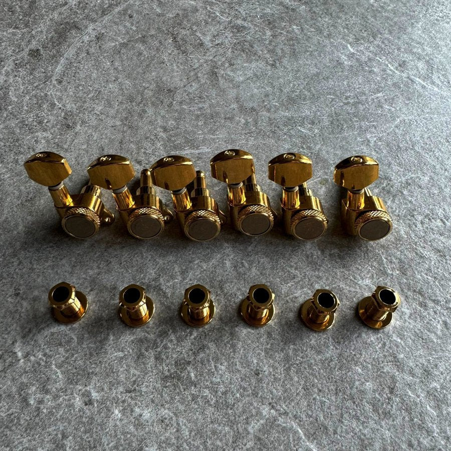 F Professional Strings Locking Guitar Machine Heads Tuners Set - (Gold)