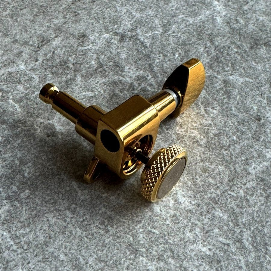 F Professional Strings Locking Guitar Machine Heads Tuners Set - (Gold)