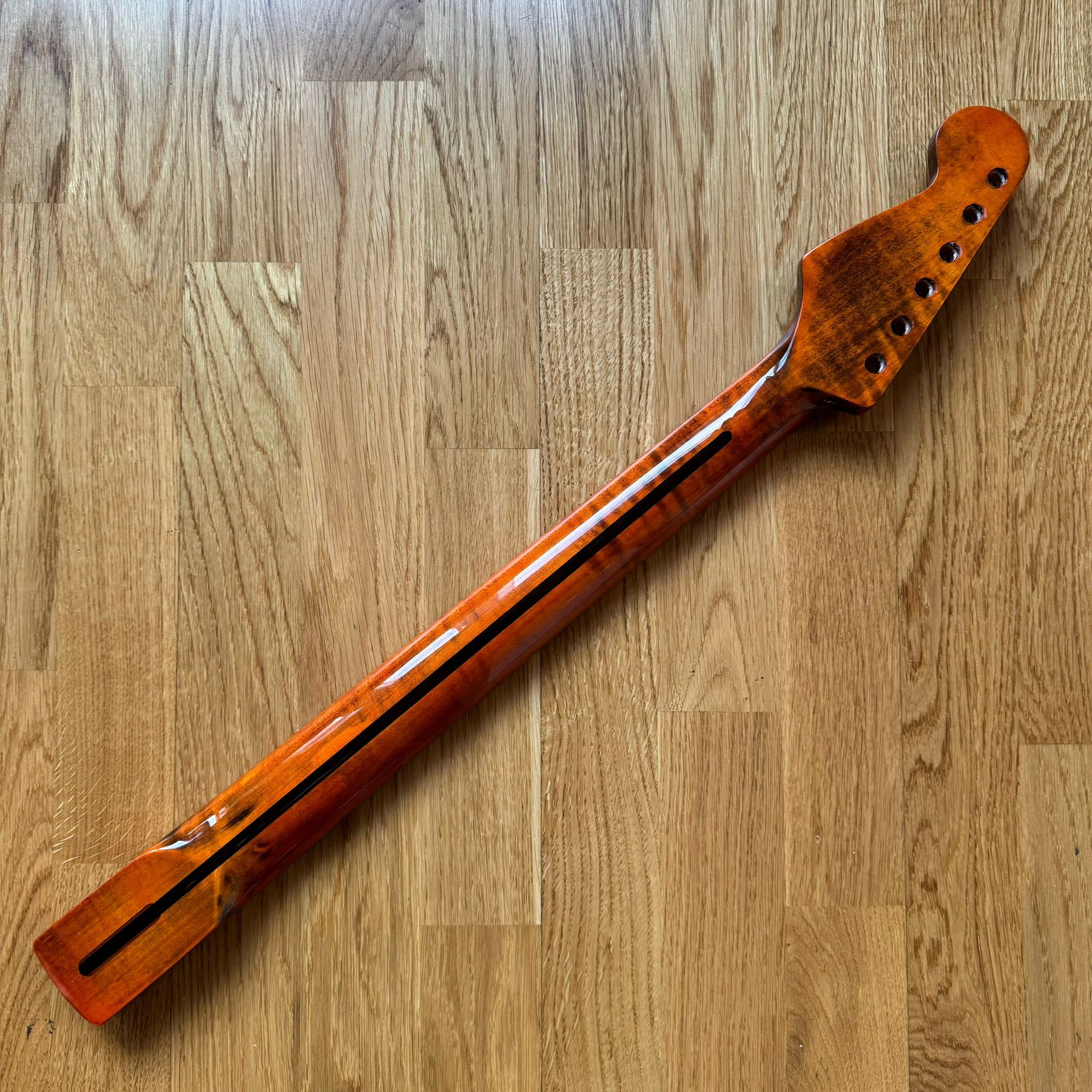 Maple Tiger Flame 21-Fret ST Guitar Neck – A Rare Find B-Stock