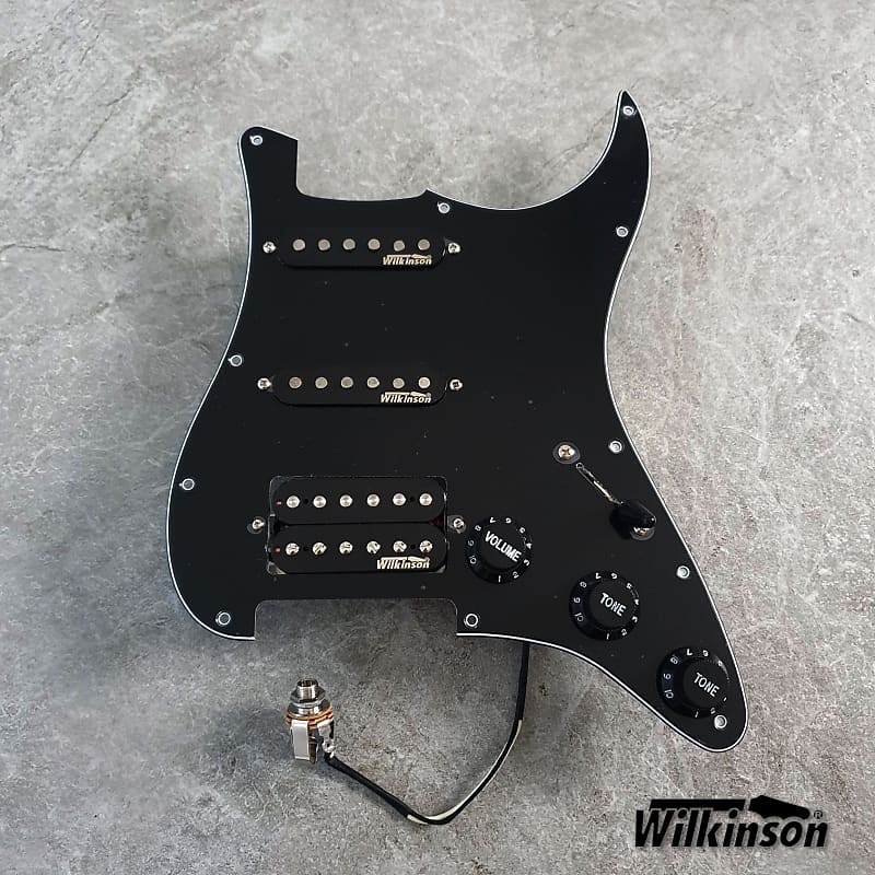 Wilkinson Prewired Loaded Stratocaster Pickguard SSH! Black