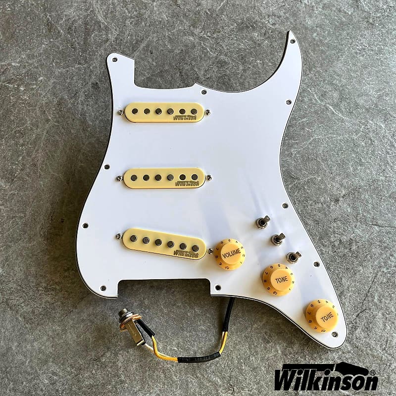 Wilkinson Prewired Pickguard Three Mini Toggle Switches Fully Loaded Orange Drop for Stratocaster!