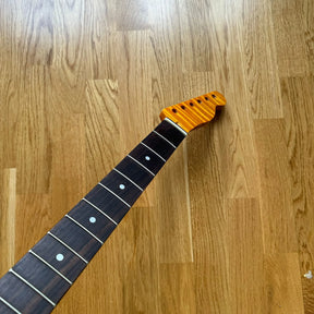 Limited Edition Right-Handed Tele Electric Guitar Neck - Yellow Flame Rosewood, 22-Fret! B-Stock