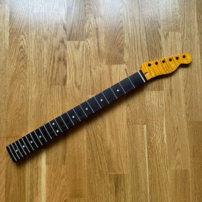 Limited Edition Right-Handed Tele Electric Guitar Neck - Yellow Flame Rosewood, 22-Fret! B-Stock