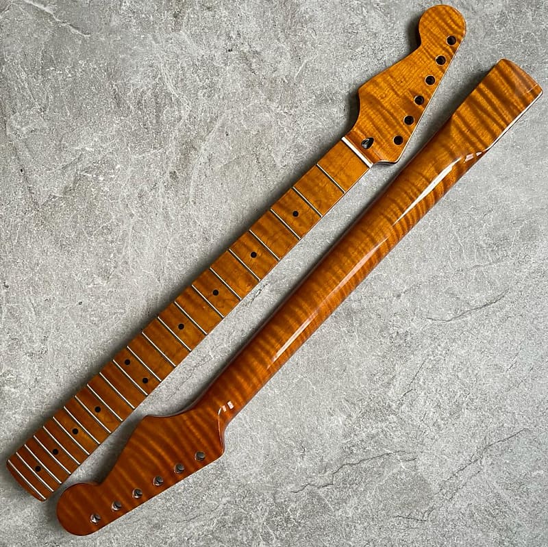 Strat electric guitar Neck Lion Flame Maple 21 fretboard! Left hand