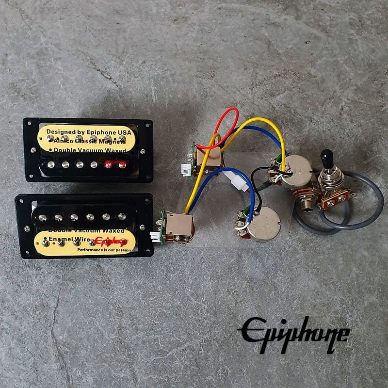 Epiphone Zebra Humbucker Alnico Humbucker Set With Pro Wiring Harness