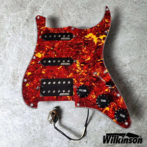 Wilkinson Prewired Stratocaster Loaded Pickguard SSH! Röd pärla