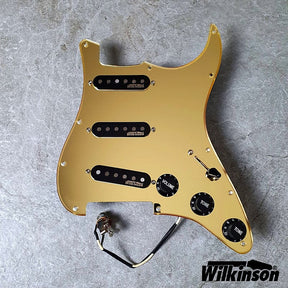 Wilkinson Prewired Strat Loaded Pickguard! Guldspegel Akryl