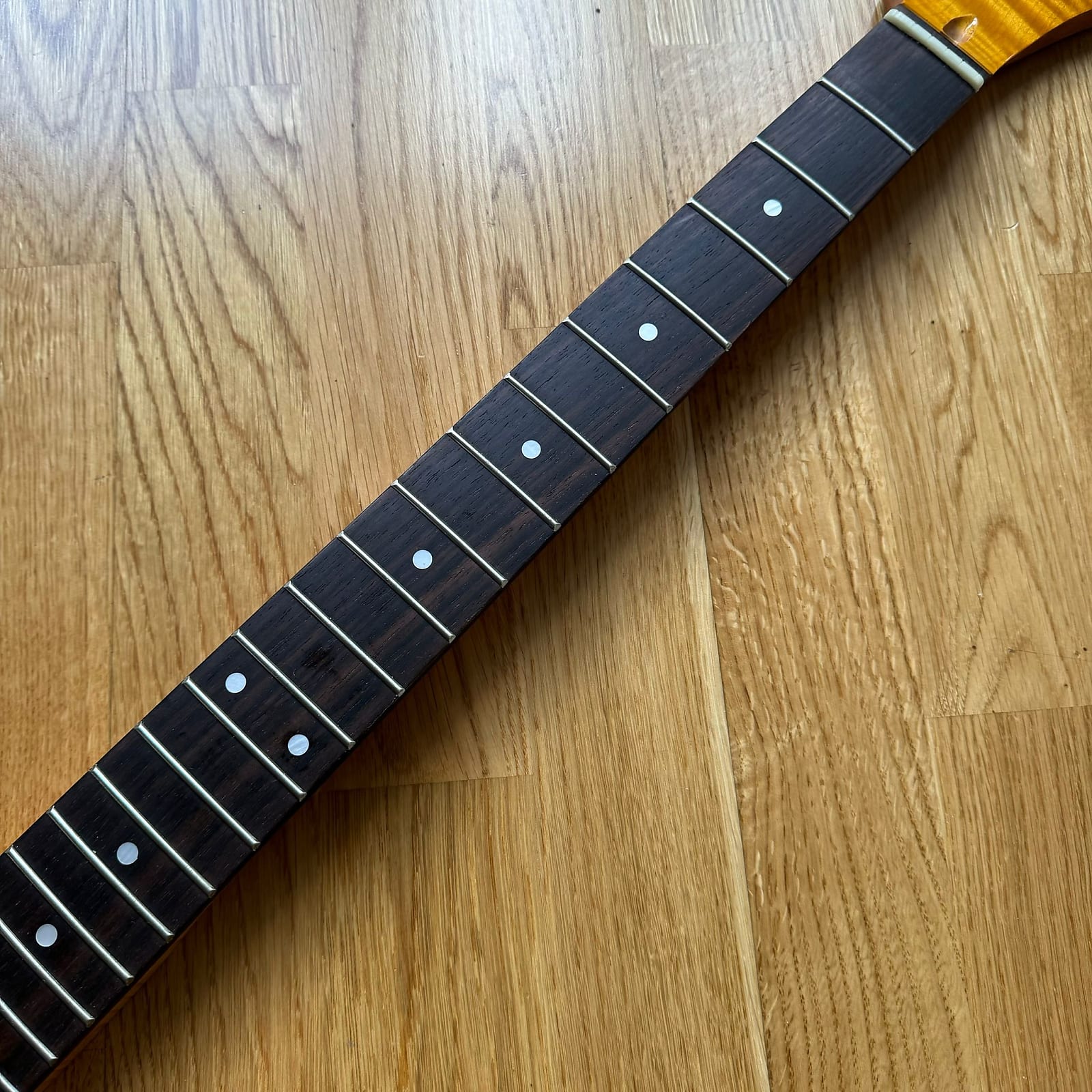 Limited Edition Right-Handed Tele Electric Guitar Neck - Yellow Flame Rosewood, 22-Fret! B-Stock