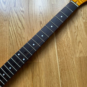 Limited Edition Right-Handed Tele Electric Guitar Neck - Yellow Flame Rosewood, 22-Fret! B-Stock