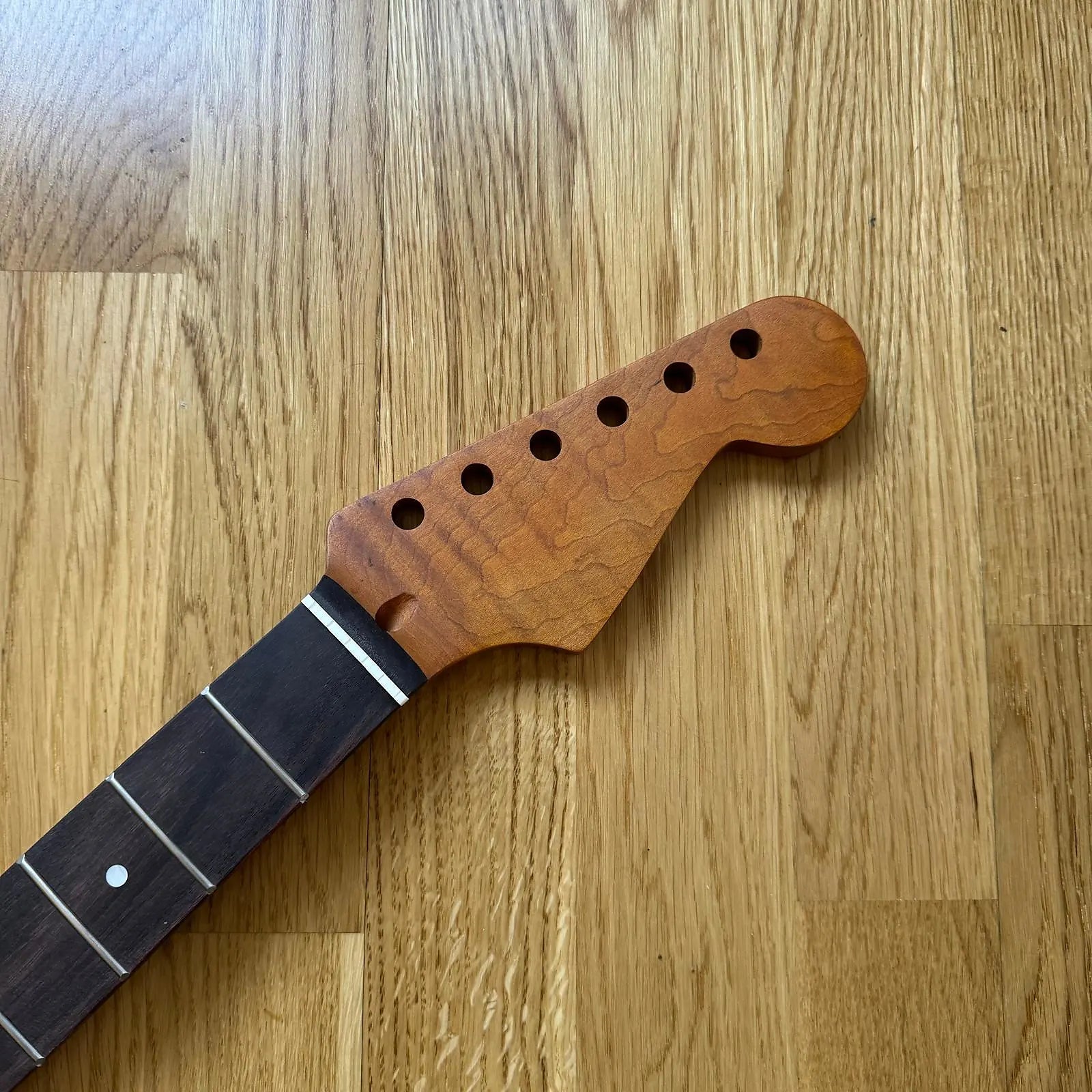 Strat Electric Guitar Neck - Tiger Flame Rosewood22 Fretboard (B-Stock) - Perfect for Upgrades and Custom Builds!