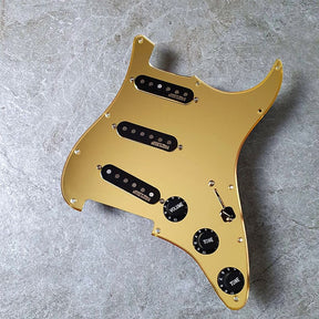 Wilkinson Prewired Strat Loaded Pickguard! Guldspegel Akryl