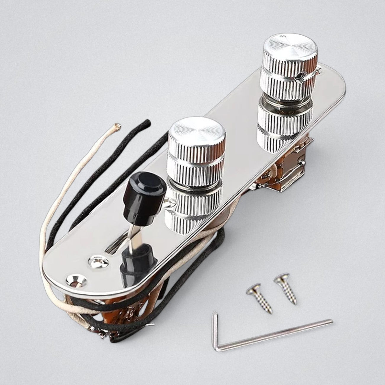 Telecaster Prewired Control Plate Assembly with CTS Pots & Push-Pull – Chrome