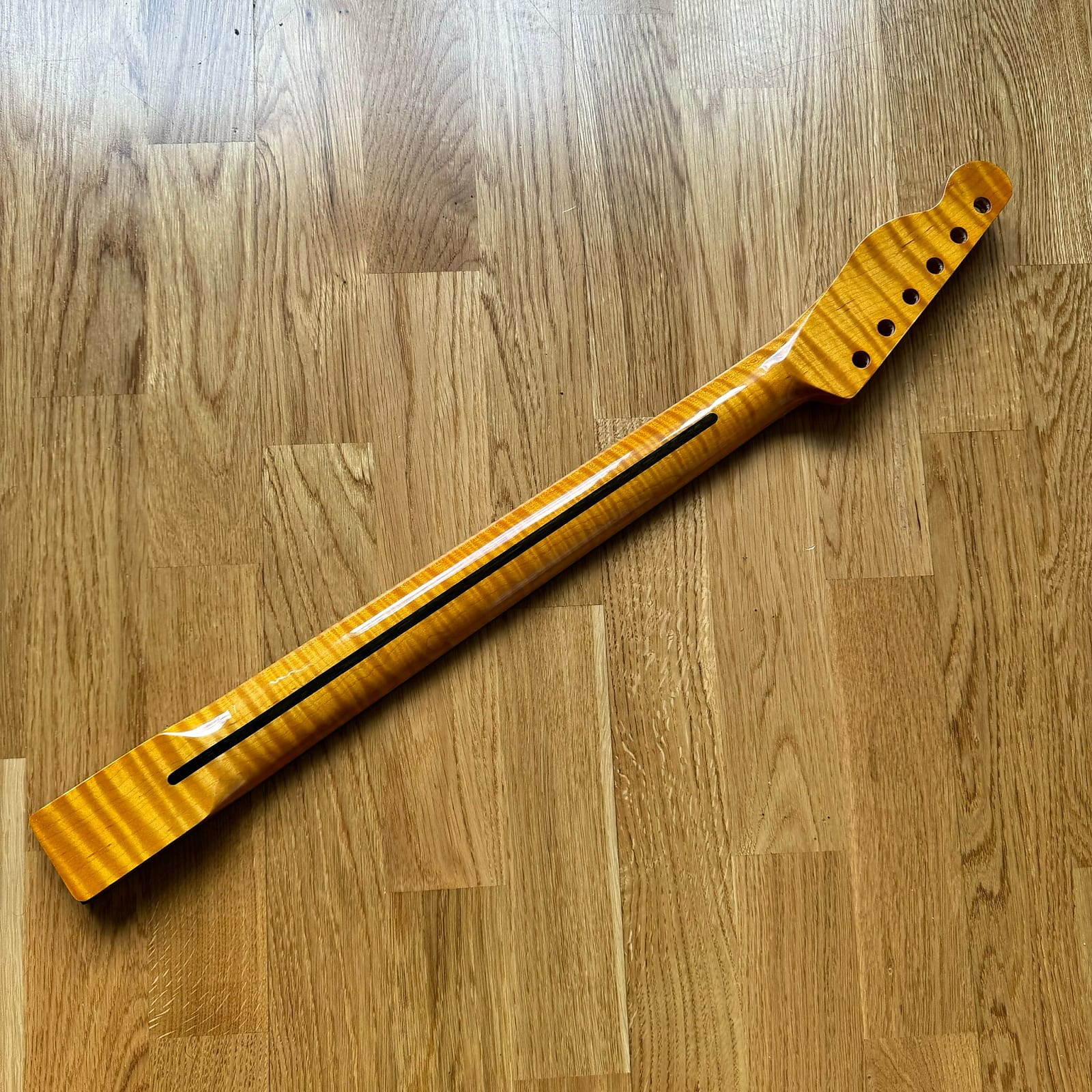 Limited Edition Right-Handed Tele Electric Guitar Neck - Yellow Flame Rosewood, 22-Fret! B-Stock