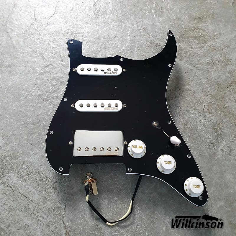 Wilkinson Prewired Stratocaster Loaded Pickguard SSH! Black